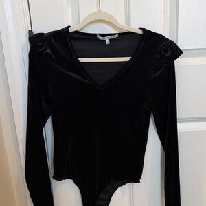 Celebrity Pink Black Velvet Bodysuit